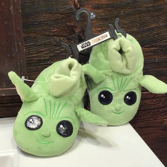 New! Disney Star Wars Grogu Baby Yoda Slippers Toddler Size 7-8 The Mandalorian - Picture 1 of 7